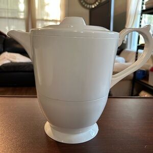 Insulated 16 ounce white pitcher, perfect for the holidays, keeps hot liquid hot